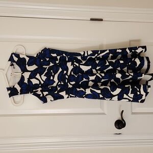 Banana Republic Fit and Flare Blue Floral Dress